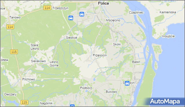 mapa Przęsocin, Przęsocin na mapie Targeo
