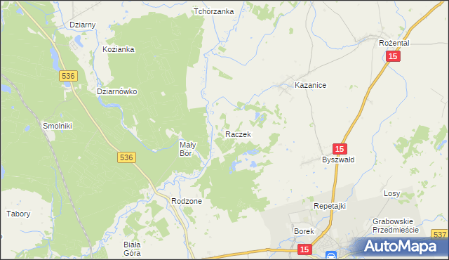 mapa Raczek, Raczek na mapie Targeo