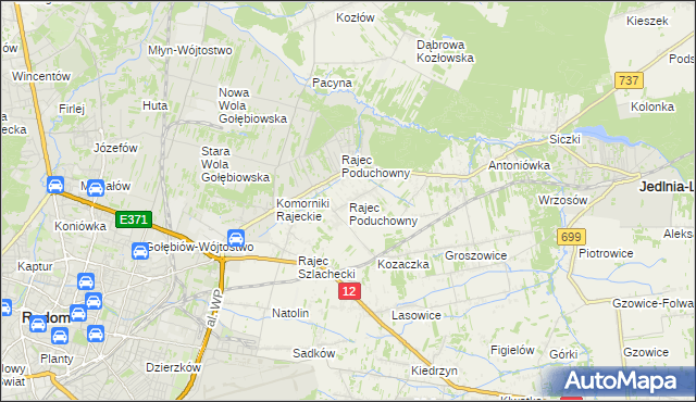 mapa Rajec Poduchowny, Rajec Poduchowny na mapie Targeo