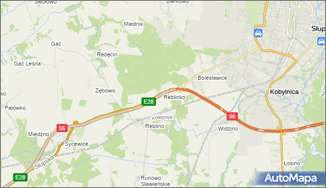 mapa Reblinko, Reblinko na mapie Targeo