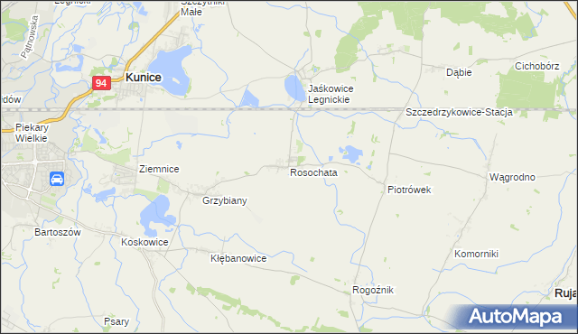 mapa Rosochata, Rosochata na mapie Targeo