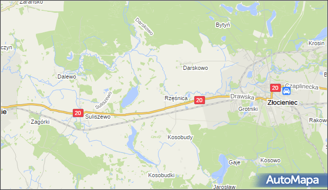 mapa Rzęśnica, Rzęśnica na mapie Targeo
