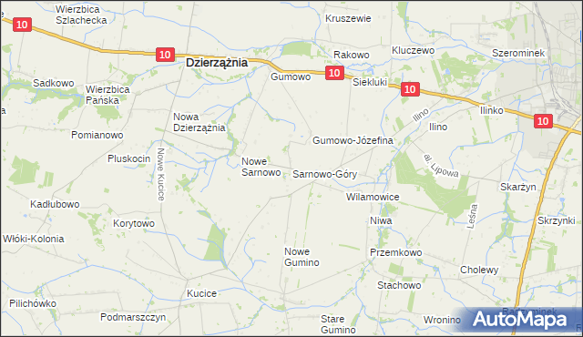mapa Sarnowo-Góry, Sarnowo-Góry na mapie Targeo