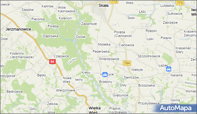 mapa Smardzowice, Smardzowice na mapie Targeo