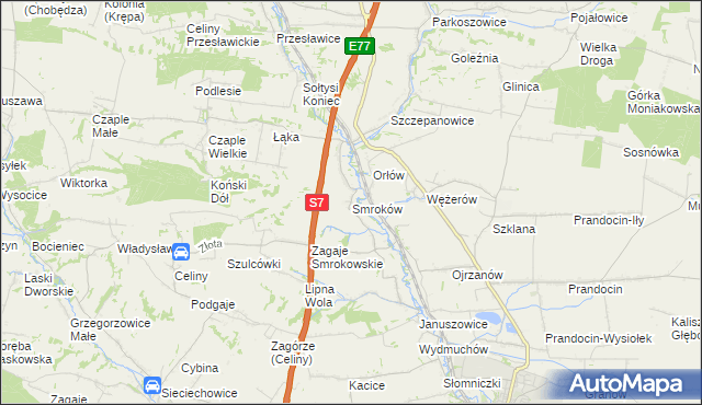 mapa Smroków, Smroków na mapie Targeo