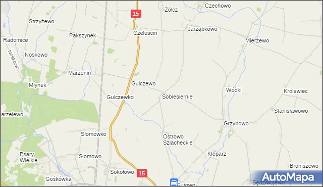 mapa Sobiesiernie gmina Września, Sobiesiernie gmina Września na mapie Targeo