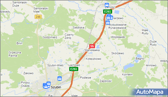 mapa Stanisławka gmina Szubin, Stanisławka gmina Szubin na mapie Targeo