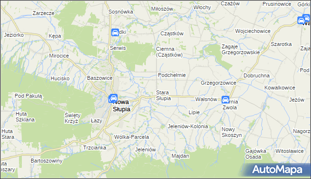 mapa Stara Słupia, Stara Słupia na mapie Targeo