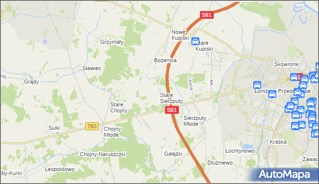 mapa Stare Sierzputy, Stare Sierzputy na mapie Targeo