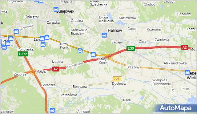 mapa Stary Konik, Stary Konik na mapie Targeo