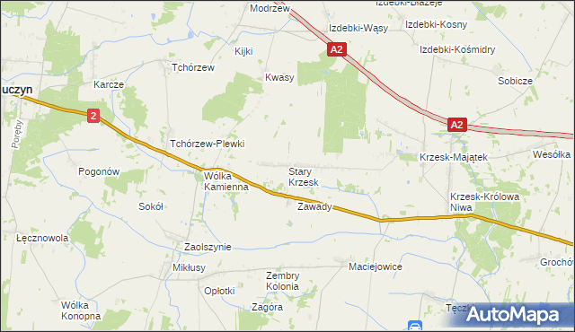 mapa Stary Krzesk, Stary Krzesk na mapie Targeo