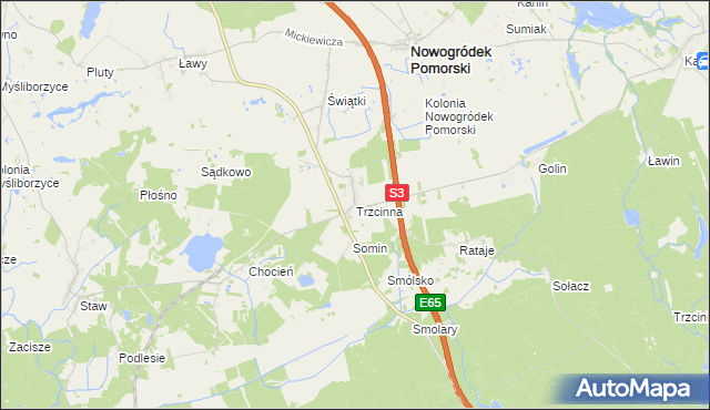 mapa Trzcinna, Trzcinna na mapie Targeo