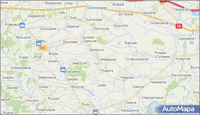 mapa Wiatowice, Wiatowice na mapie Targeo