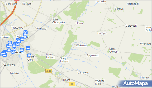 mapa Witkówki, Witkówki na mapie Targeo