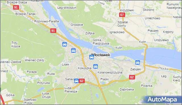 mapa Włocławka, Włocławek na mapie Targeo