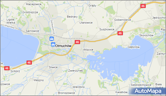 mapa Wójcice gmina Otmuchów, Wójcice gmina Otmuchów na mapie Targeo