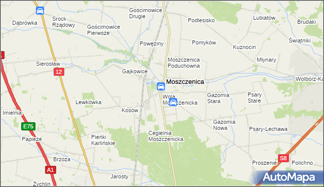 mapa Wola Moszczenicka, Wola Moszczenicka na mapie Targeo