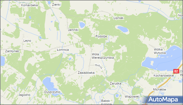 mapa Wola Wereszczyńska, Wola Wereszczyńska na mapie Targeo