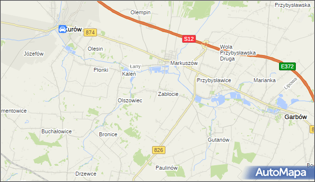 mapa Zabłocie gmina Markuszów, Zabłocie gmina Markuszów na mapie Targeo