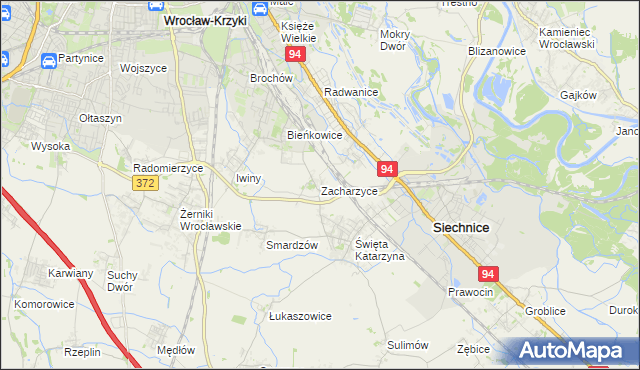 mapa Zacharzyce, Zacharzyce na mapie Targeo