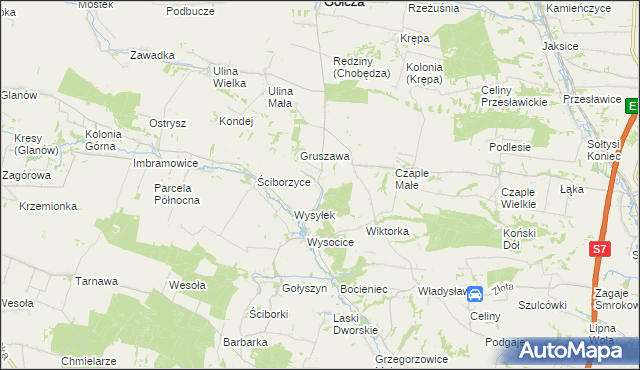 mapa Żarnowica, Żarnowica na mapie Targeo