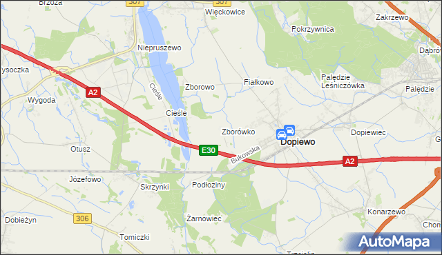 mapa Zborówko, Zborówko na mapie Targeo