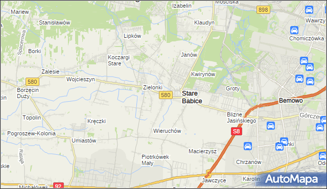 mapa Zielonki-Parcela, Zielonki-Parcela na mapie Targeo