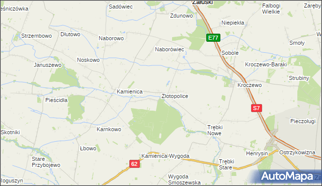 mapa Złotopolice, Złotopolice na mapie Targeo