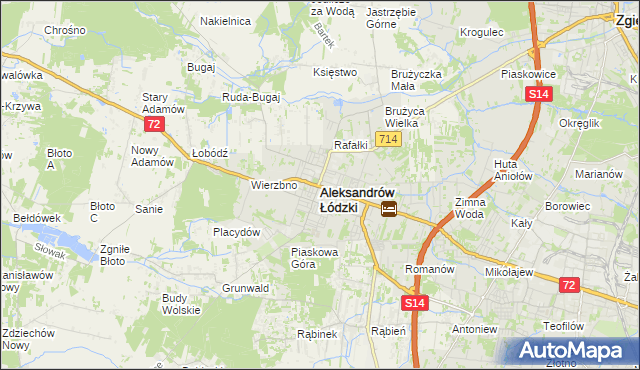 mapa Aleksandrów Łódzki, Aleksandrów Łódzki na mapie Targeo