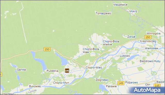 mapa Chojno-Błota Małe, Chojno-Błota Małe na mapie Targeo