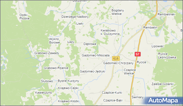mapa Gadomiec-Peronie, Gadomiec-Peronie na mapie Targeo