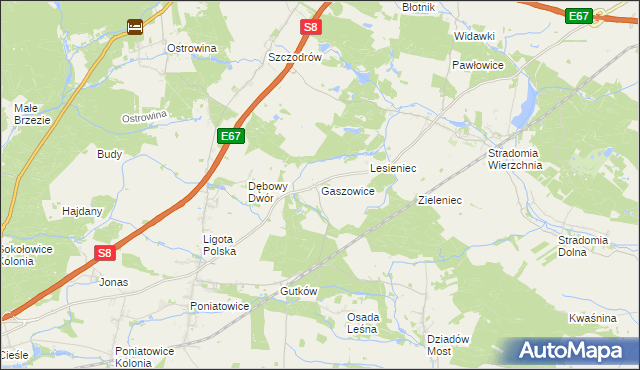 mapa Gaszowice gmina Syców, Gaszowice gmina Syców na mapie Targeo