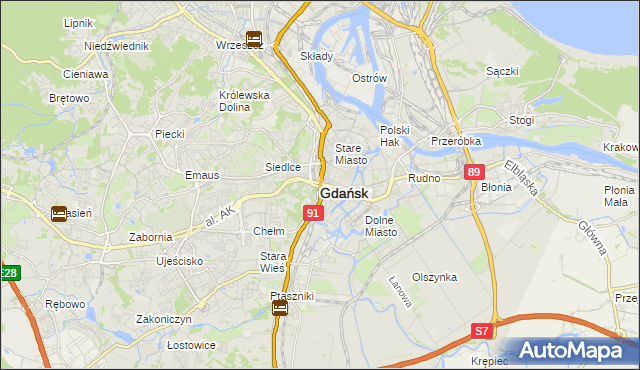 mapa Gdańska, Gdańsk na mapie Targeo