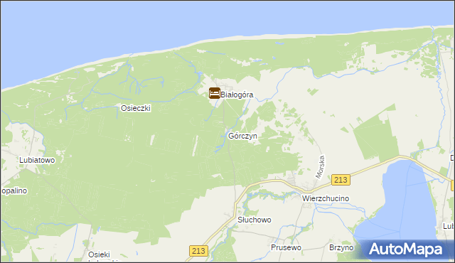 mapa Górczyn gmina Krokowa, Górczyn gmina Krokowa na mapie Targeo