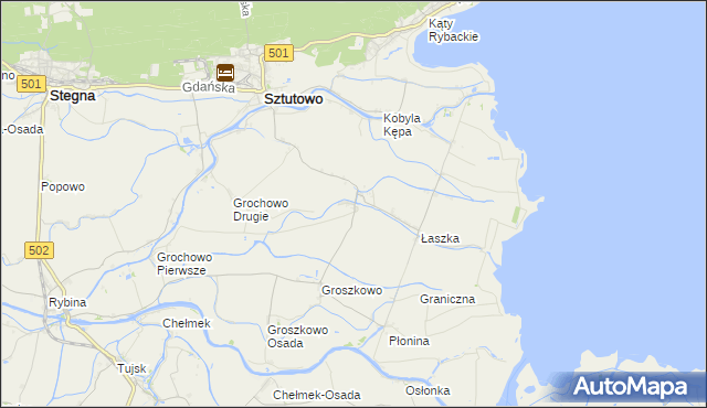mapa Grochowo Trzecie, Grochowo Trzecie na mapie Targeo