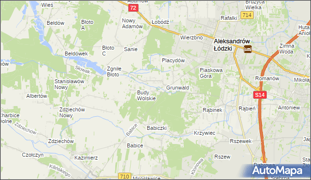mapa Izabelin gmina Aleksandrów Łódzki, Izabelin gmina Aleksandrów Łódzki na mapie Targeo