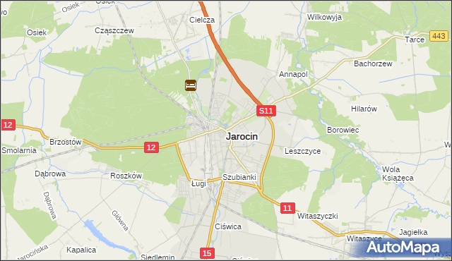 mapa Jarocin, Jarocin na mapie Targeo