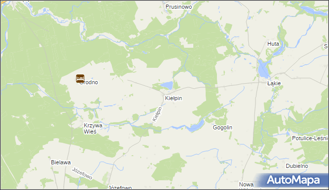 mapa Kiełpin gmina Lipka, Kiełpin gmina Lipka na mapie Targeo