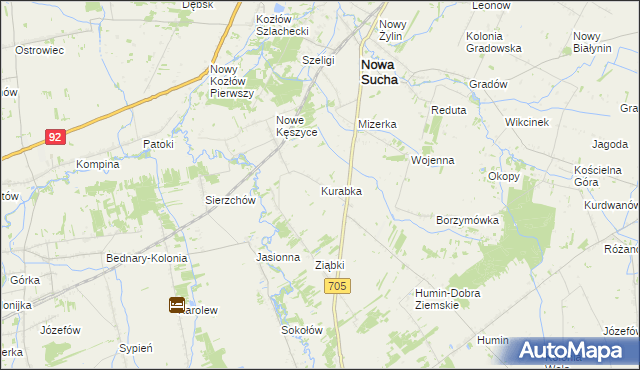 mapa Kurabka, Kurabka na mapie Targeo