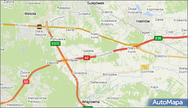 mapa Michałówek gmina Wiązowna, Michałówek gmina Wiązowna na mapie Targeo