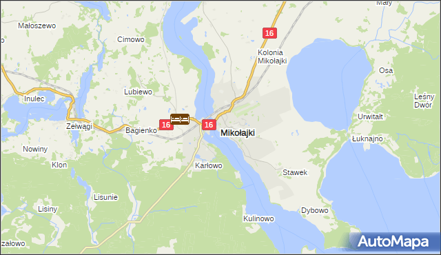 mapa Mikołajki powiat mrągowski, Mikołajki powiat mrągowski na mapie Targeo