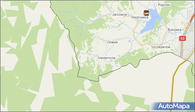 mapa Niedamirów, Niedamirów na mapie Targeo