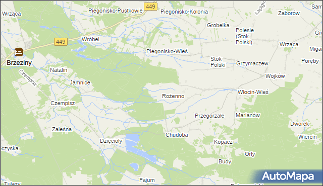 mapa Rożenno, Rożenno na mapie Targeo