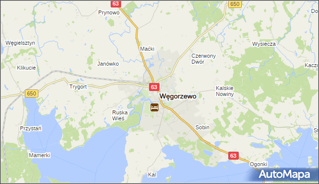 mapa Węgorzewo, Węgorzewo na mapie Targeo