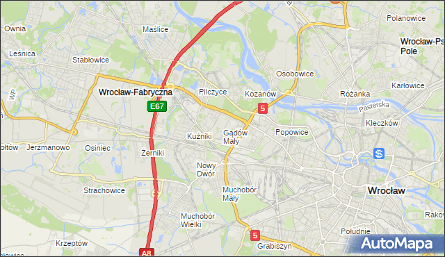mapa Gądów Mały, Gądów Mały na mapie Targeo