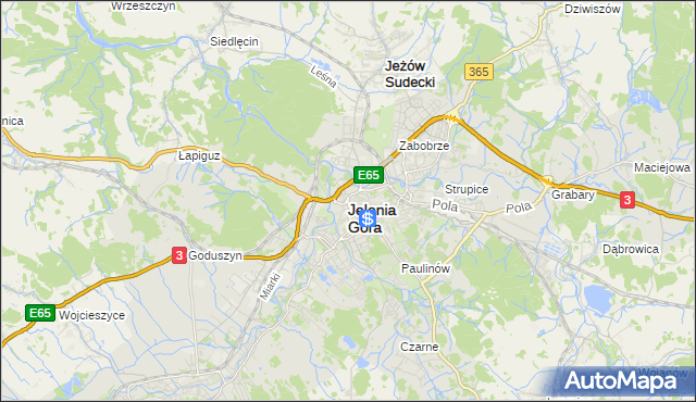 mapa Jelenia Góra, Jelenia Góra na mapie Targeo