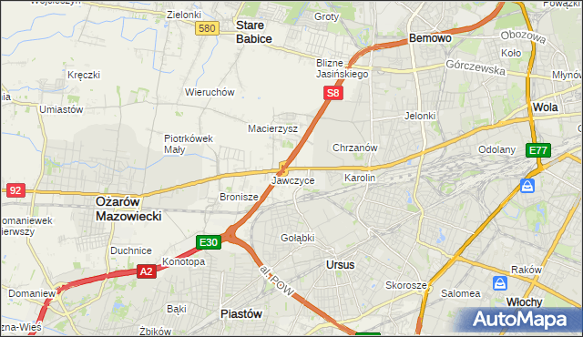 mapa Mory gmina Ożarów Mazowiecki, Mory gmina Ożarów Mazowiecki na mapie Targeo