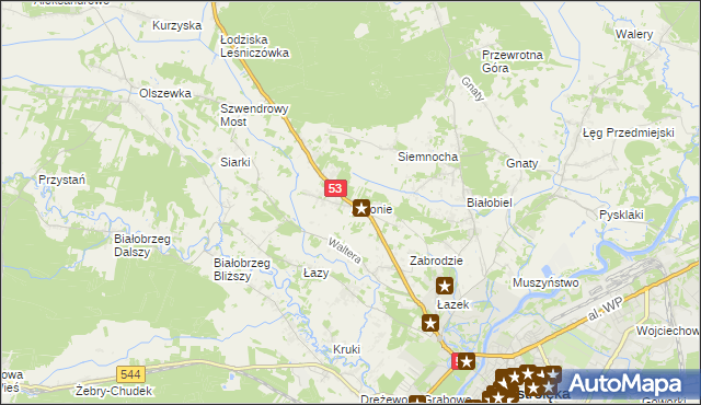 mapa Antonie gmina Olszewo-Borki, Antonie gmina Olszewo-Borki na mapie Targeo