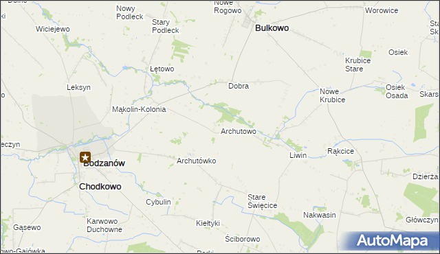 mapa Archutowo, Archutowo na mapie Targeo