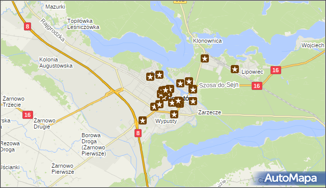 mapa Augustów, Augustów na mapie Targeo